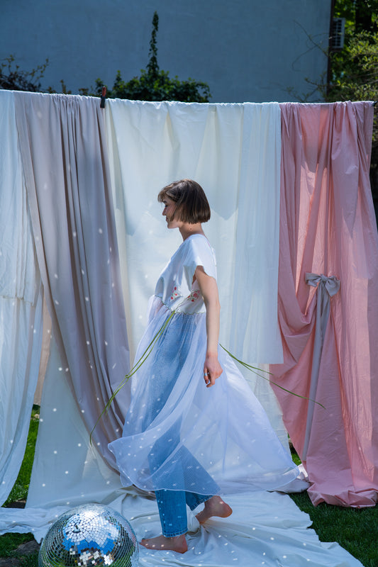 Handmade dress Green Grass - OPEN LIKE A CHILD