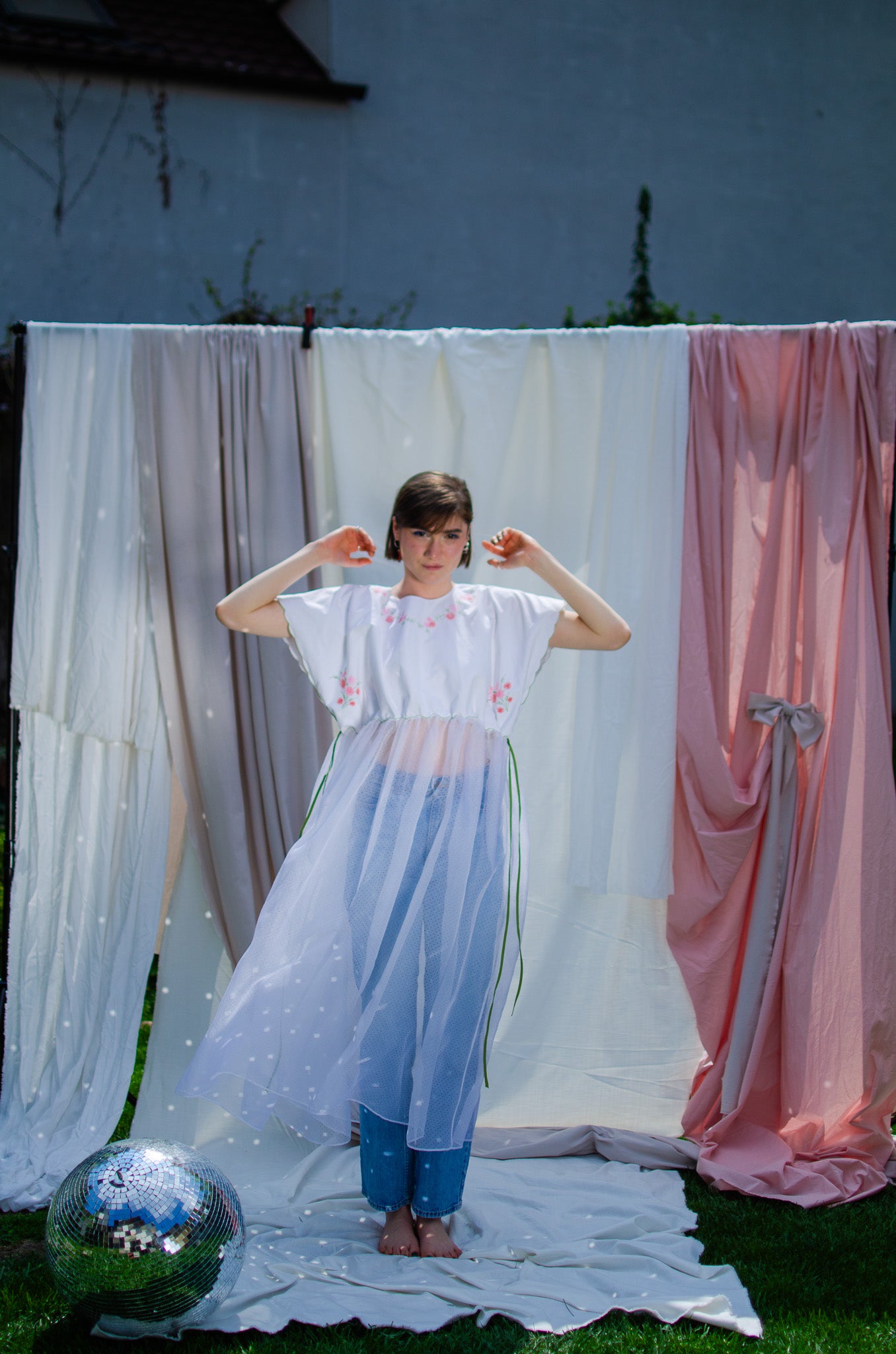 Handmade dress Green Grass - OPEN LIKE A CHILD