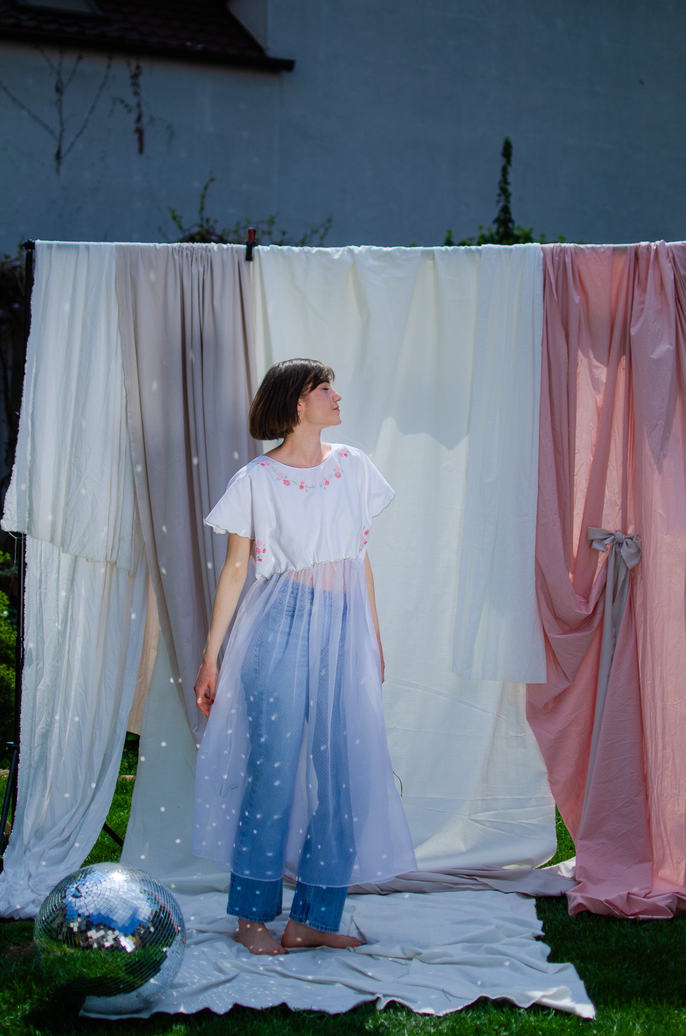 Handmade dress Green Grass - OPEN LIKE A CHILD